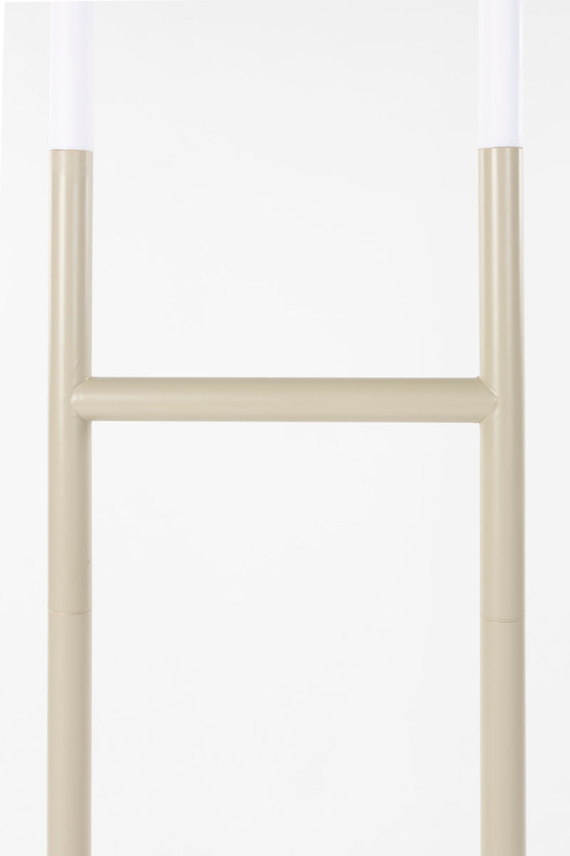 Stehlampe Arch Zuiver in Beige mit Acrylglas-Schirm und Eisengestell