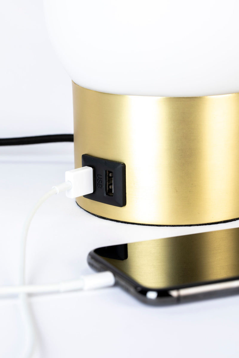 Tischlampe Urban Charger Gold mit USB-Ladeanschluss von Zuiver