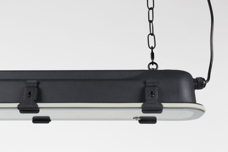 Pendelleuchte G.T.A. XL Schwarz mit Metallgestell im Industrial-Stil