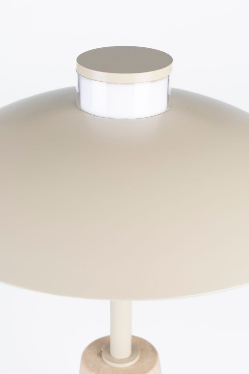 Tischlampe Cole aus Travertin in Beige von Zuiver mit E27-Fassung