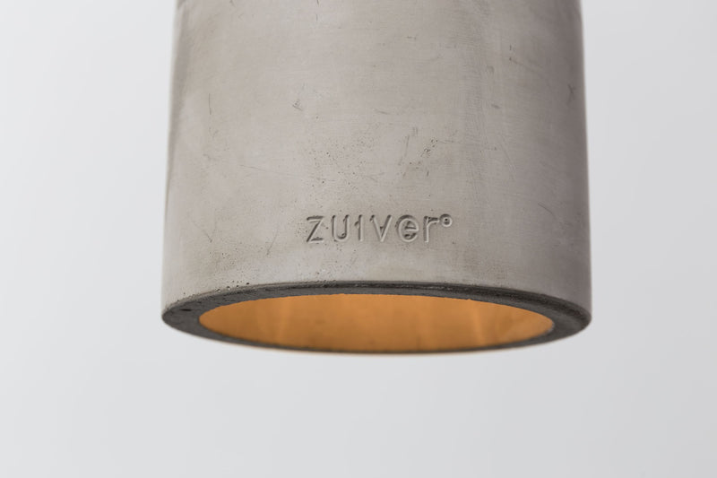 Pendelleuchte Left Concrete, Grau aus Beton mit Textilkabel von Zuiver