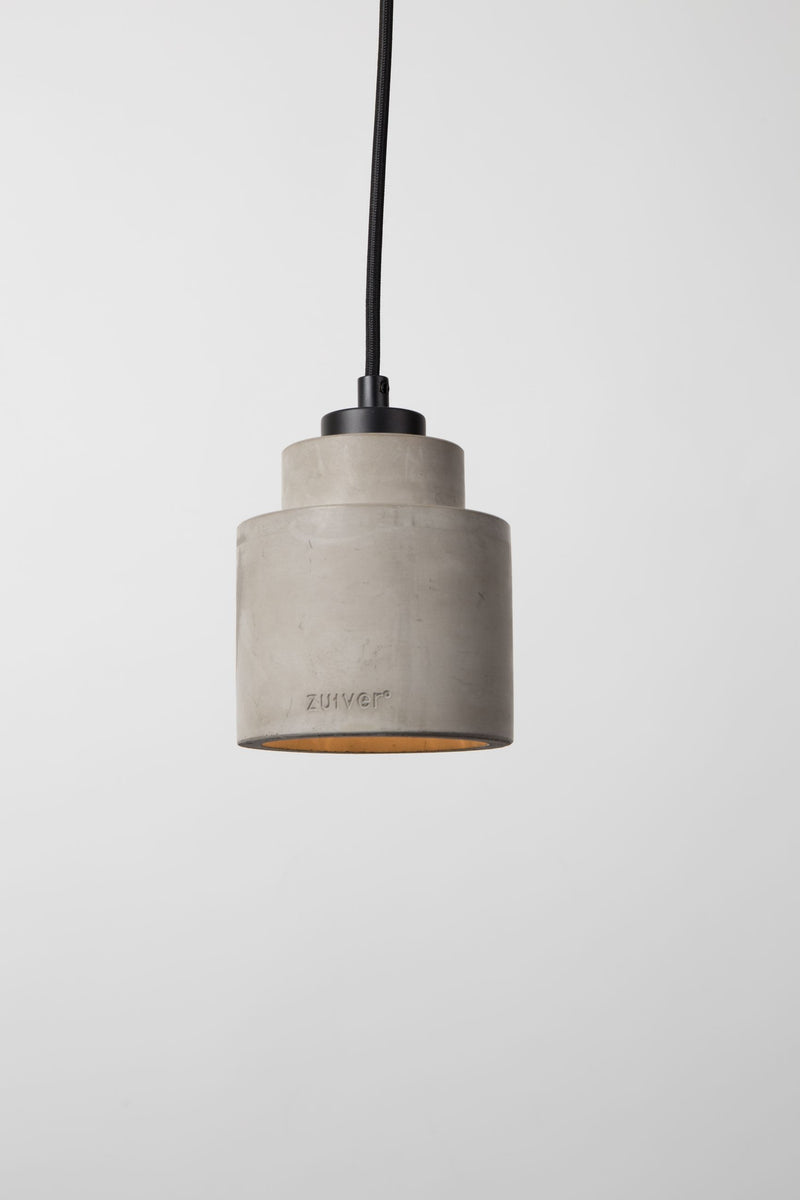 Pendelleuchte Left Concrete, Grau aus Beton mit Textilkabel von Zuiver
