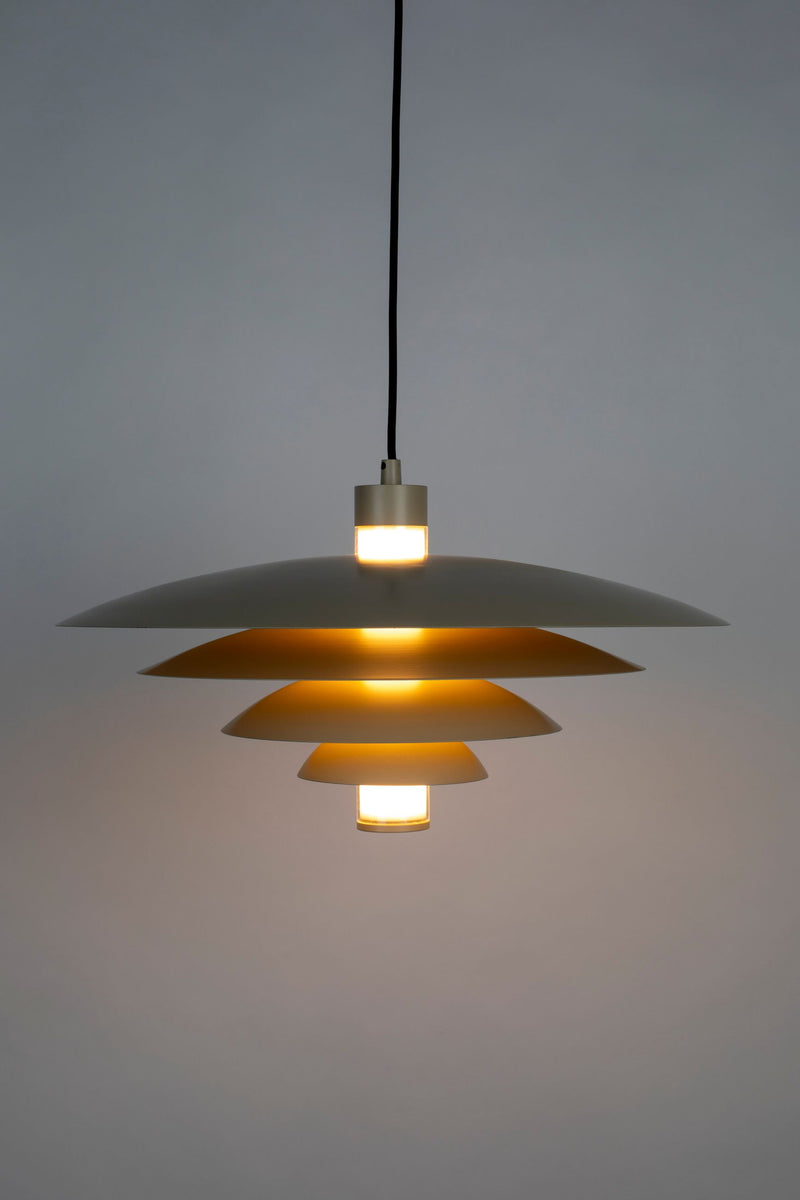 Pendelleuchte Cole von Zuiver in Beige mit Eisen-Gestell, E27-Fassung