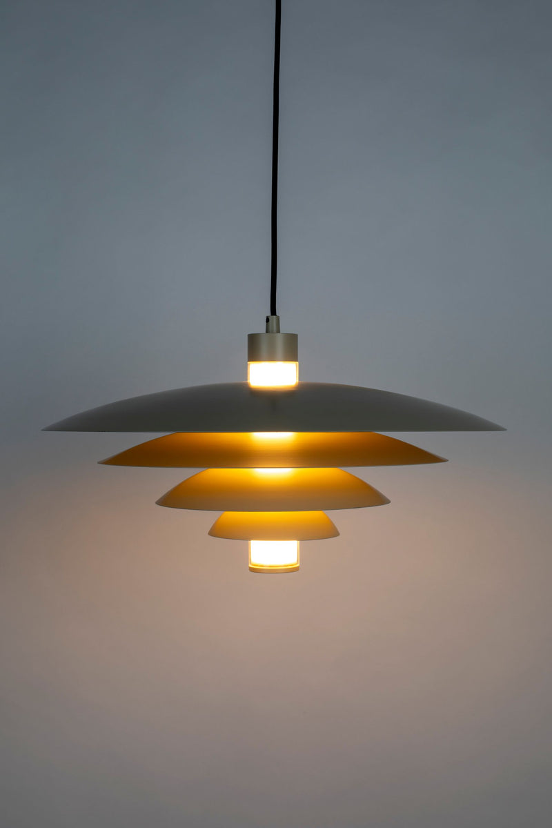 Pendelleuchte Cole von Zuiver in Beige mit Eisen-Gestell, E27-Fassung