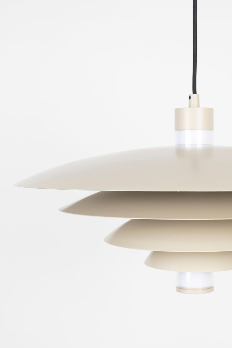 Pendelleuchte Cole von Zuiver in Beige mit Eisen-Gestell, E27-Fassung