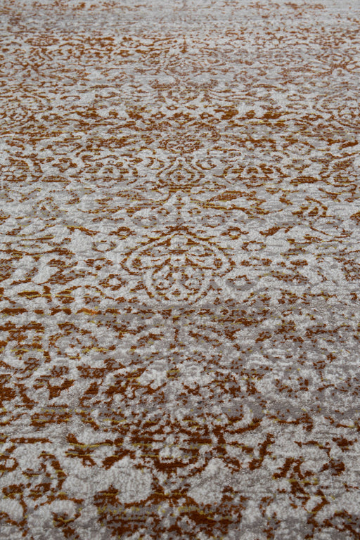 Teppich Magic 200x290 cm Sunrise-Orange, Detailaufnahme des gemusterten Flors mit Ornamentmotiv.