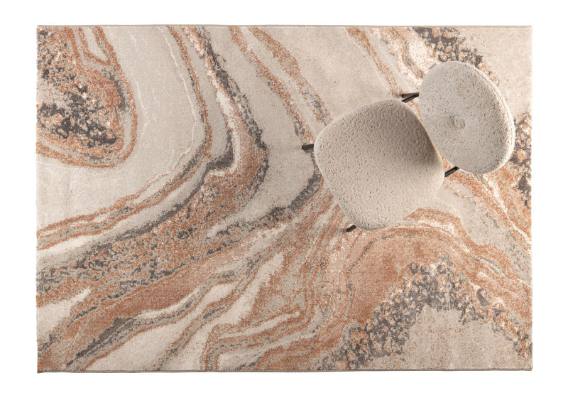 Teppich Solar 160x230 cm Grau/Terra von Zuiver fürs Wohnzimmer