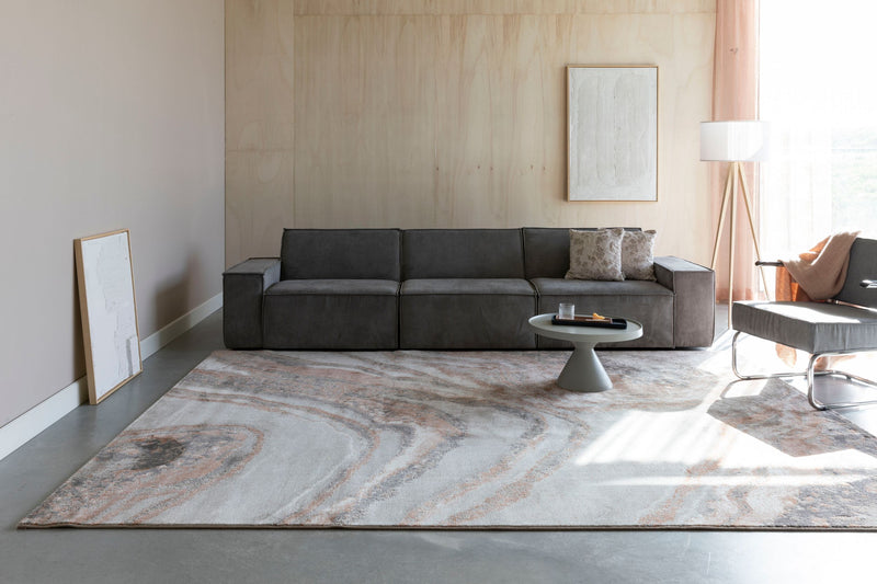 Teppich Solar 160x230 cm Grau/Terra von Zuiver fürs Wohnzimmer
