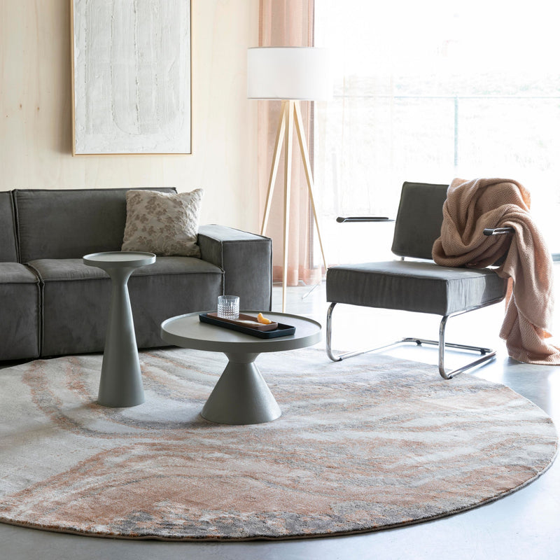 Teppich Solar 240x240 cm in Grey/Terra von Zuiver fürs Wohnzimmer
