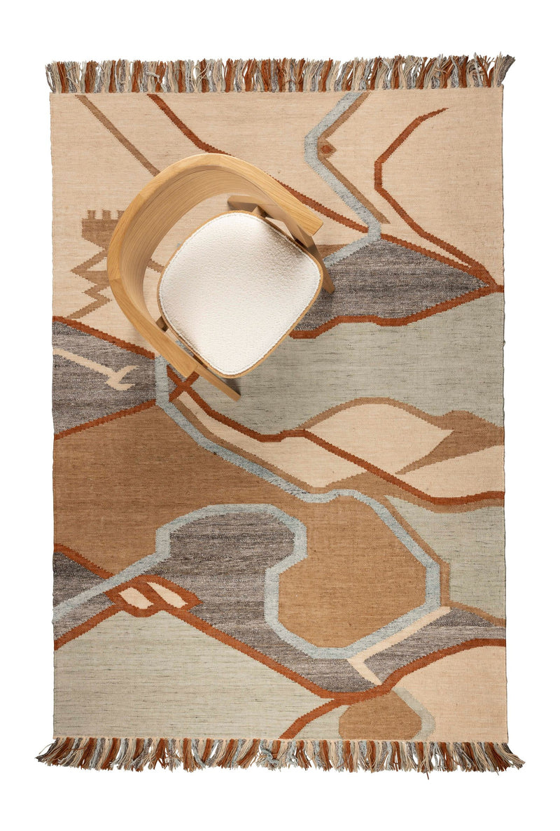 Teppich Saigon 160x230 handgewebt aus recyceltem PET in Orange