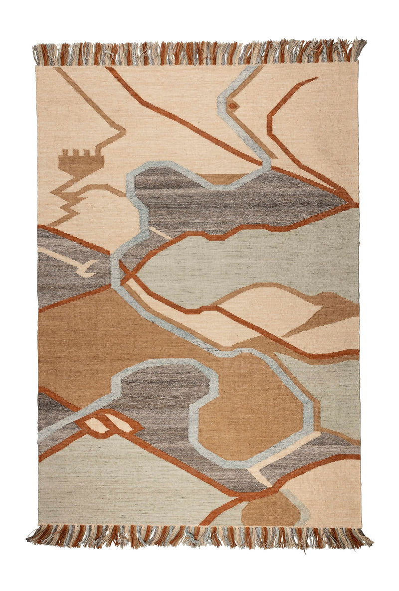 Teppich Saigon 160x230 handgewebt aus recyceltem PET in Orange