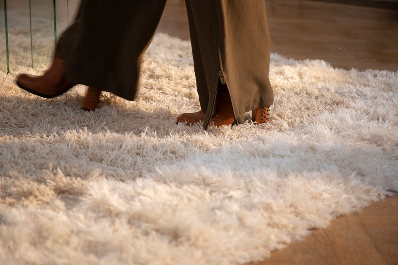 Teppich Curly 200x290 cm, Beige aus 100% Wolle im Berber-Stil