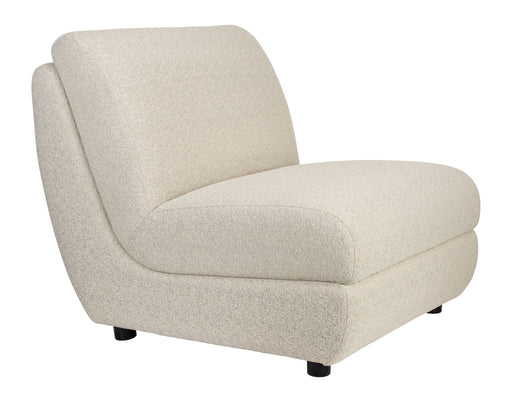 Outdoor Loungesessel Mississippi in Beige mit gerundeter Rückenlehne und Kunststofffüßen in Gesamtansicht.