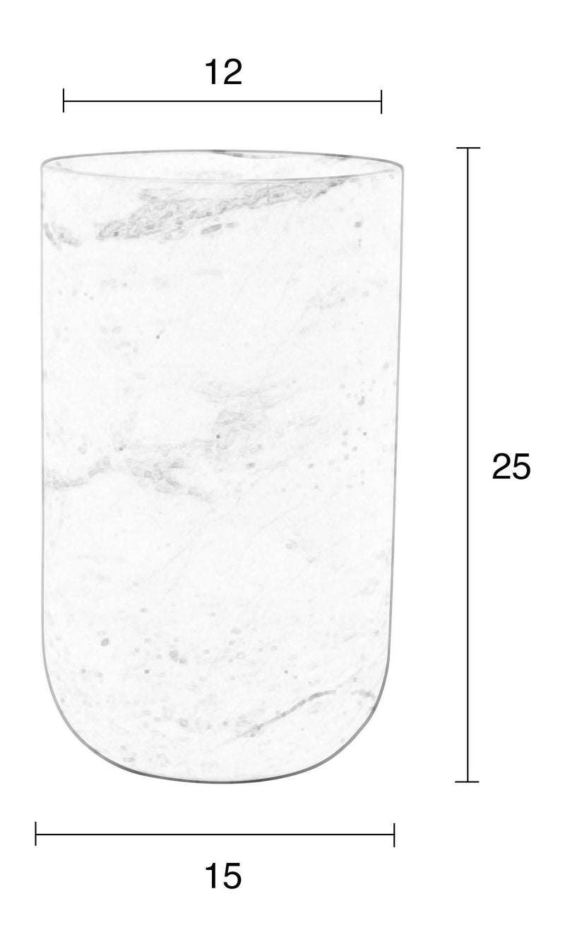 Marmorvase Fajen Marble White von Zuiver für Wohnzimmer