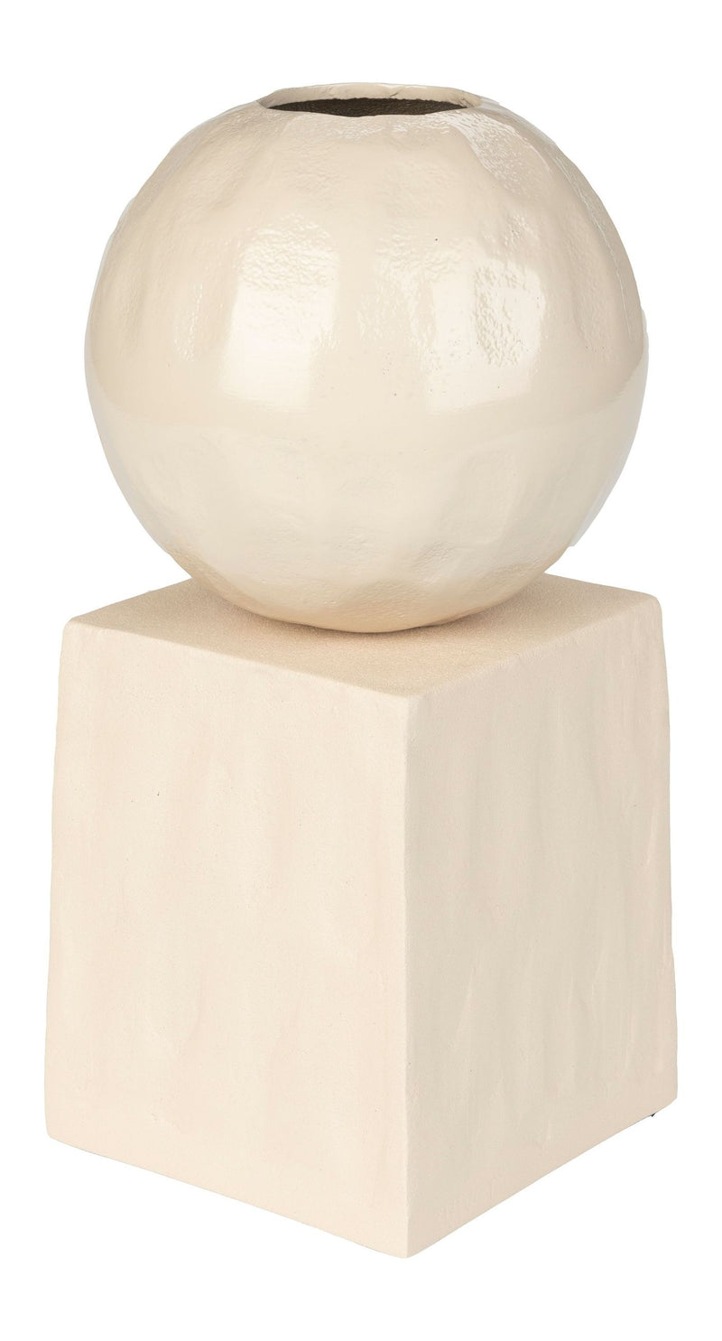 Vase Crocus Beige von Zuiver aus Aluminium mit kugelförmigem Design