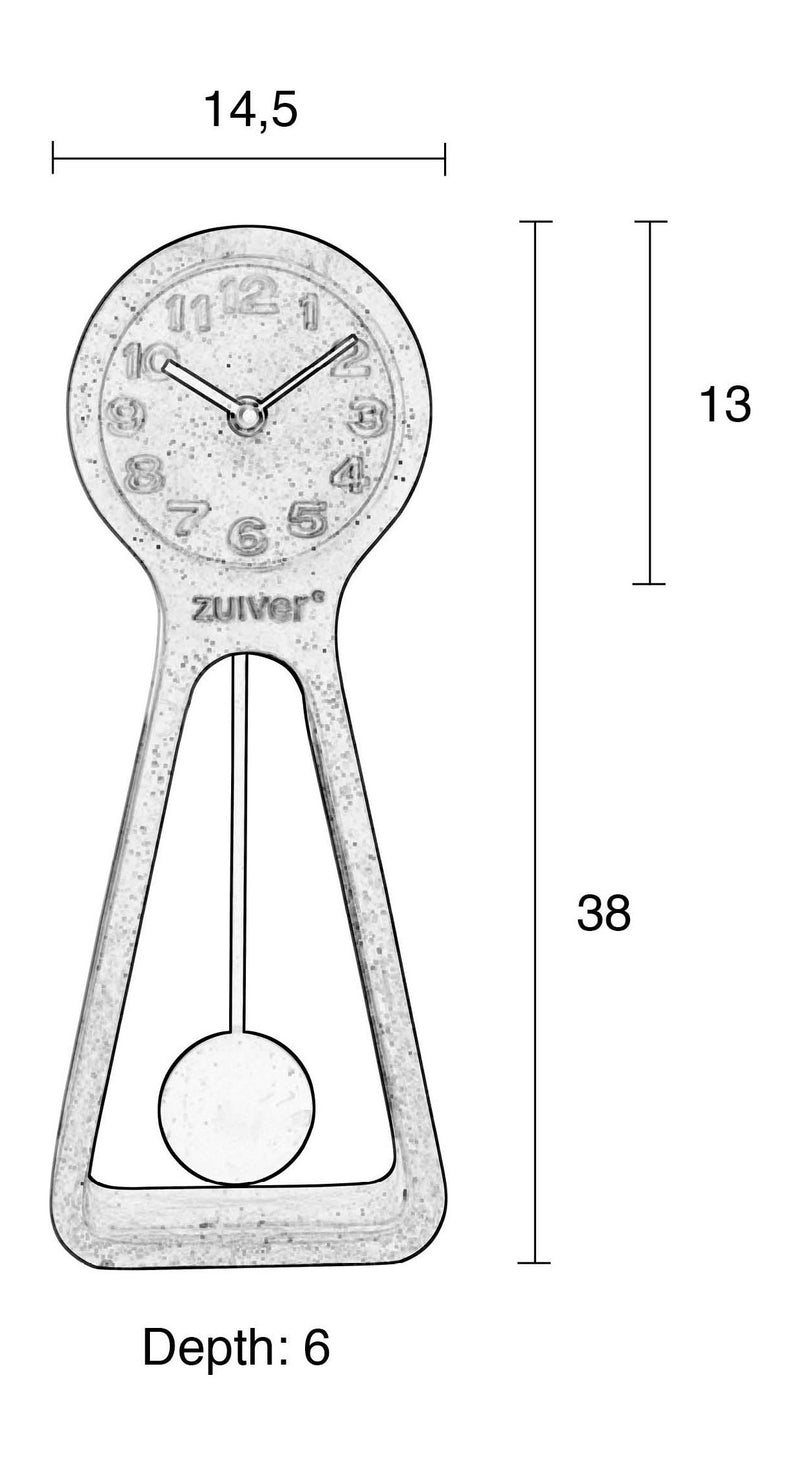 Wanduhr Pendulum Time aus Beton, Schwarz mit Retro-Design von Zuiver
