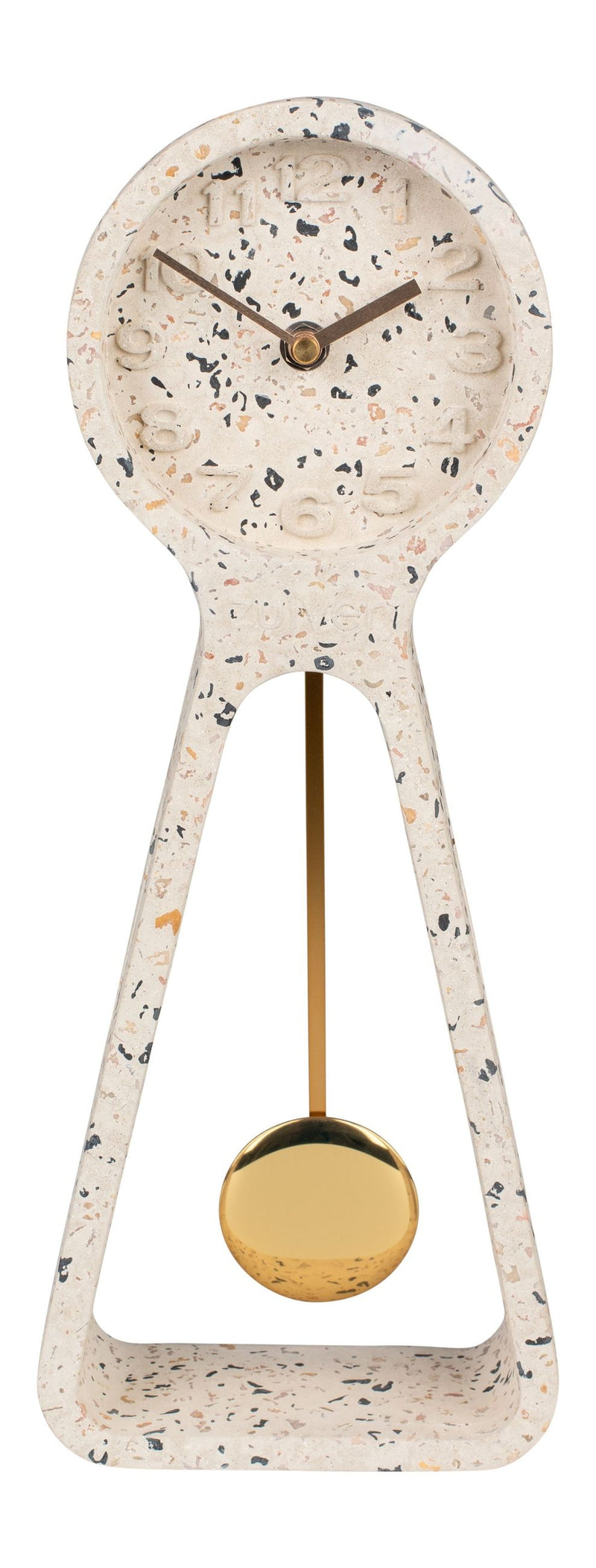Wanduhr Pendulum Time Terrazzo White von Zuiver für Wohnzimmer