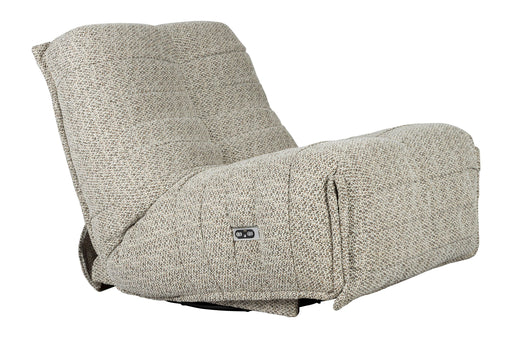 Loungesessel Hamilton Cappuccino in Beige mit elektrischer Verstellung, Gesamtansicht der ausgefahrenen Fußstütze.