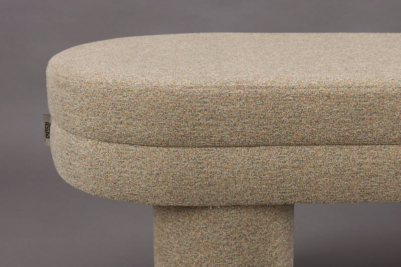 Polsterbank Fern Beige mit Bouclé-Bezug von Dutchbone im Boho-Stil