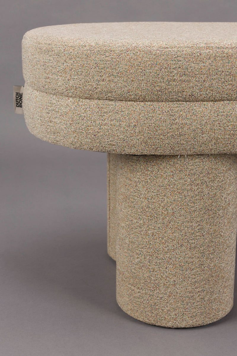 Polsterbank Fern Beige mit Bouclé-Bezug von Dutchbone im Boho-Stil