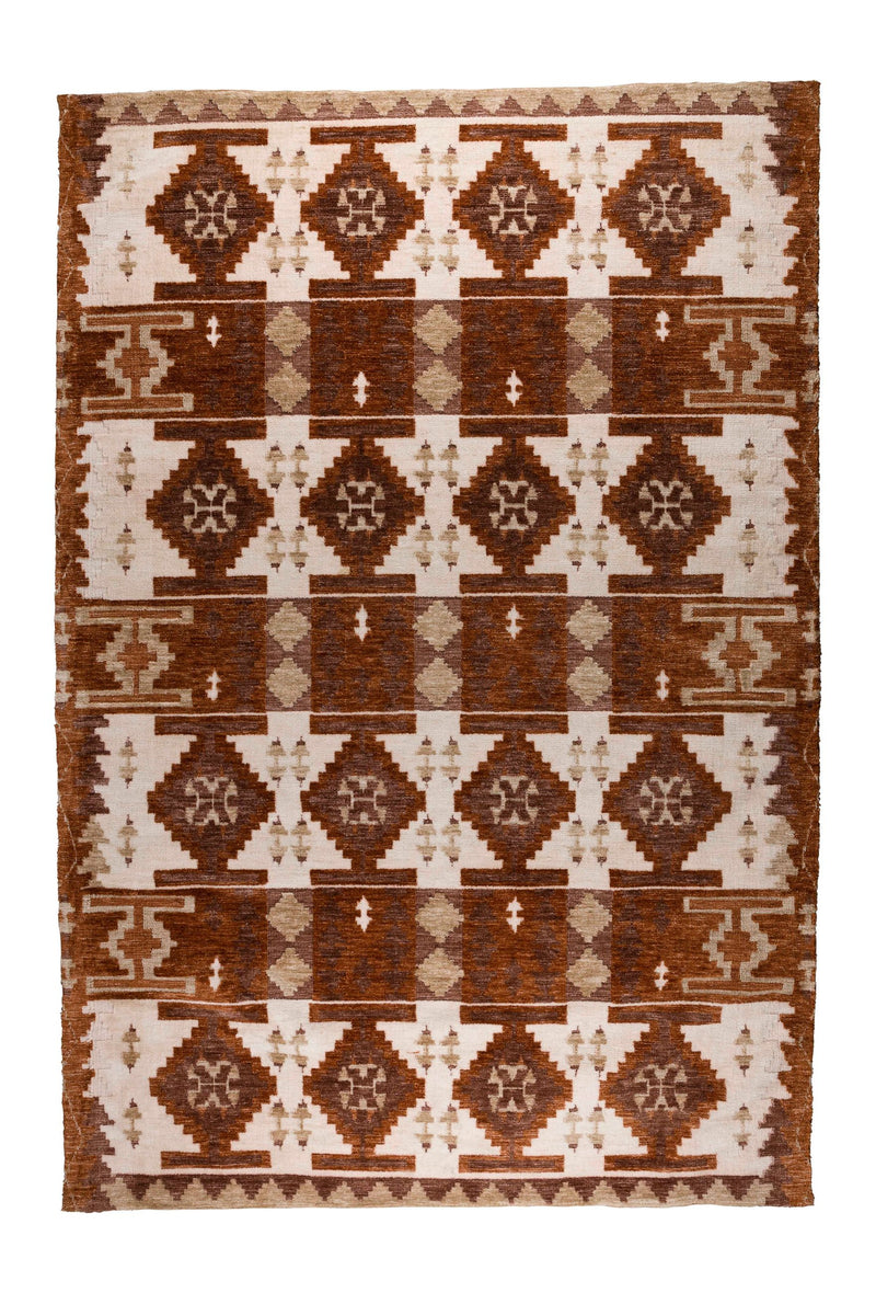 Teppich Maron 200x300 in Rot von Dutchbone mit grafischem Boho-Muster