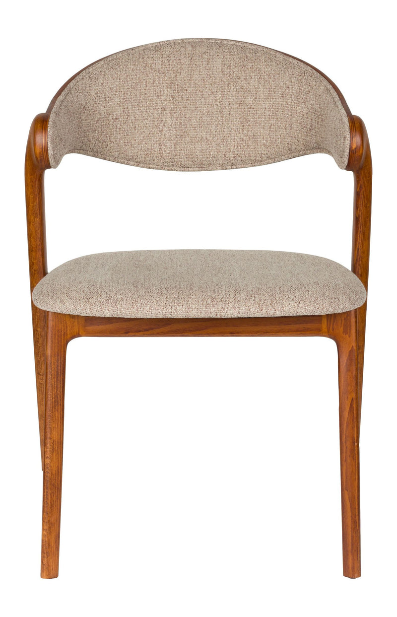 Esszimmerstuhl Babington im 2er-Set, Walnuss mit gepolstertem Sitz