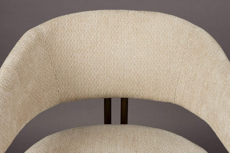 Esszimmerstuhl Naida im 2er-Set, Beige mit Bouclé-Bezug von Dutchbone
