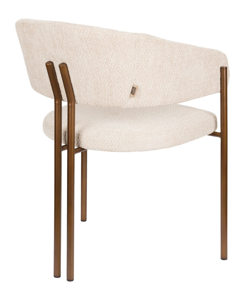 Esszimmerstuhl Naida im 2er-Set, Beige mit Bouclé-Bezug von Dutchbone