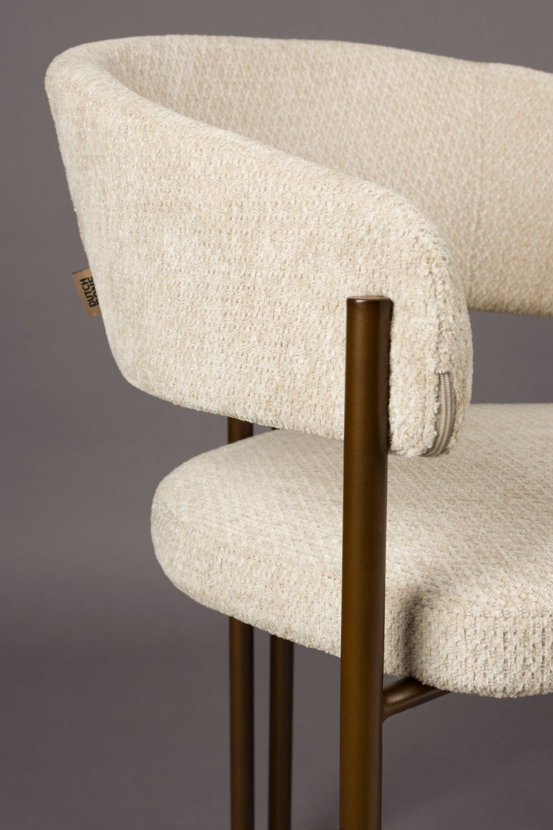 Esszimmerstuhl Naida im 2er-Set, Beige mit Bouclé-Bezug von Dutchbone