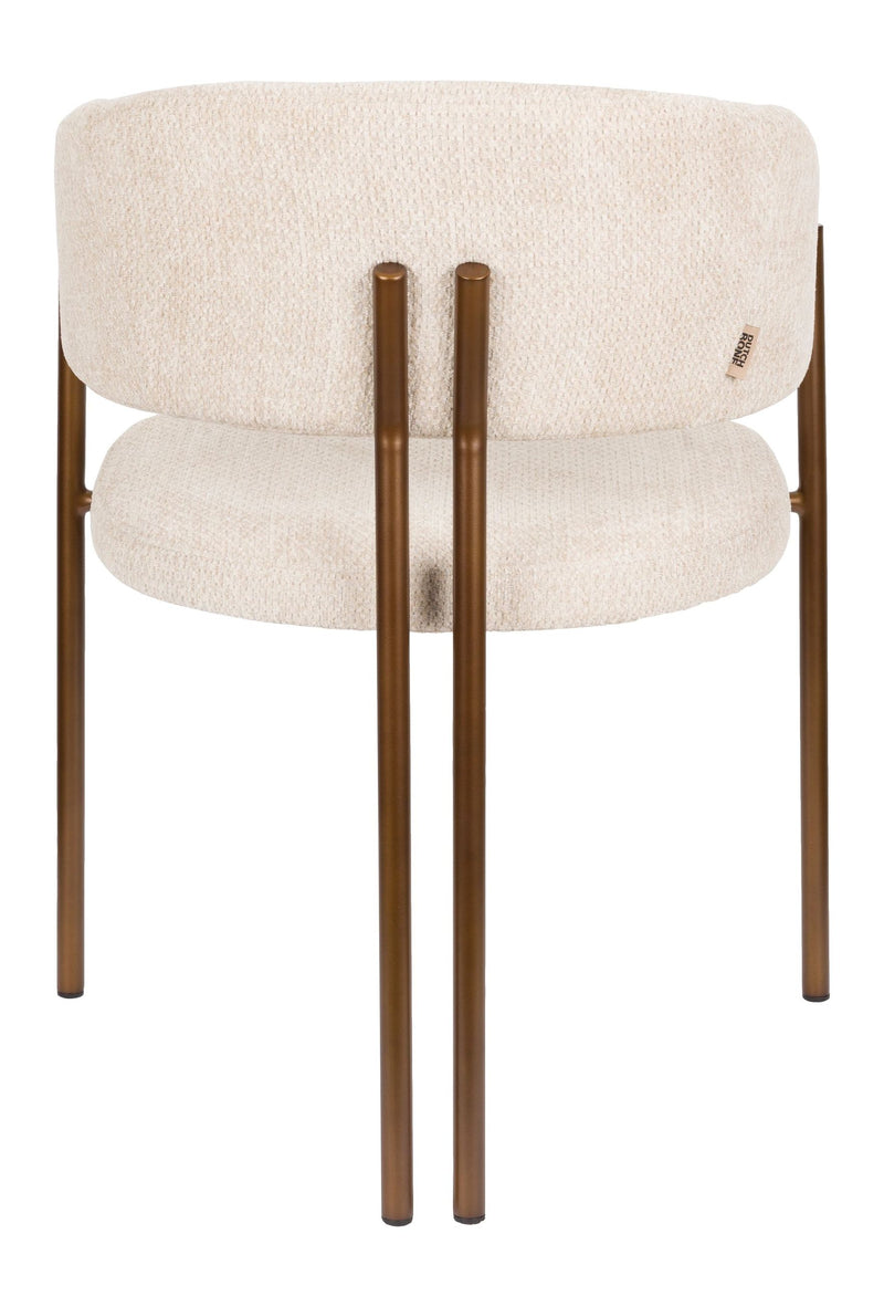 Esszimmerstuhl Naida im 2er-Set, Beige mit Bouclé-Bezug von Dutchbone