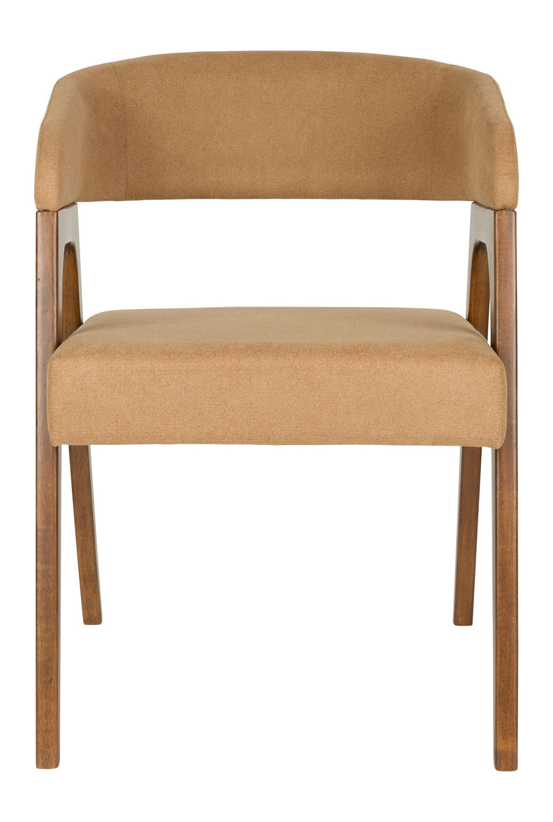 Sessel Adamello 2er-Set, Beige mit Gummibaumholz-Gestell von Dutchbone