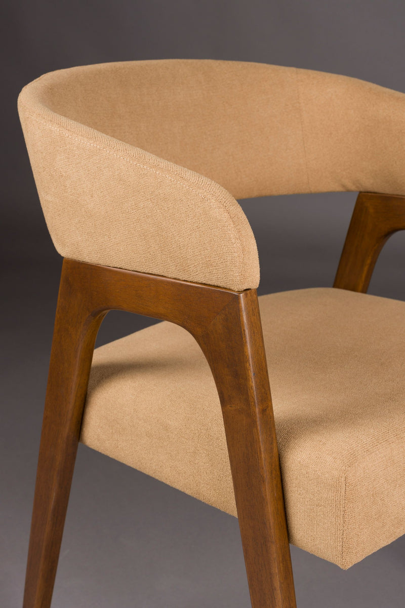 Sessel Adamello 2er-Set, Beige mit Gummibaumholz-Gestell von Dutchbone