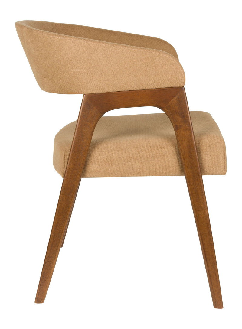 Sessel Adamello 2er-Set, Beige mit Gummibaumholz-Gestell von Dutchbone