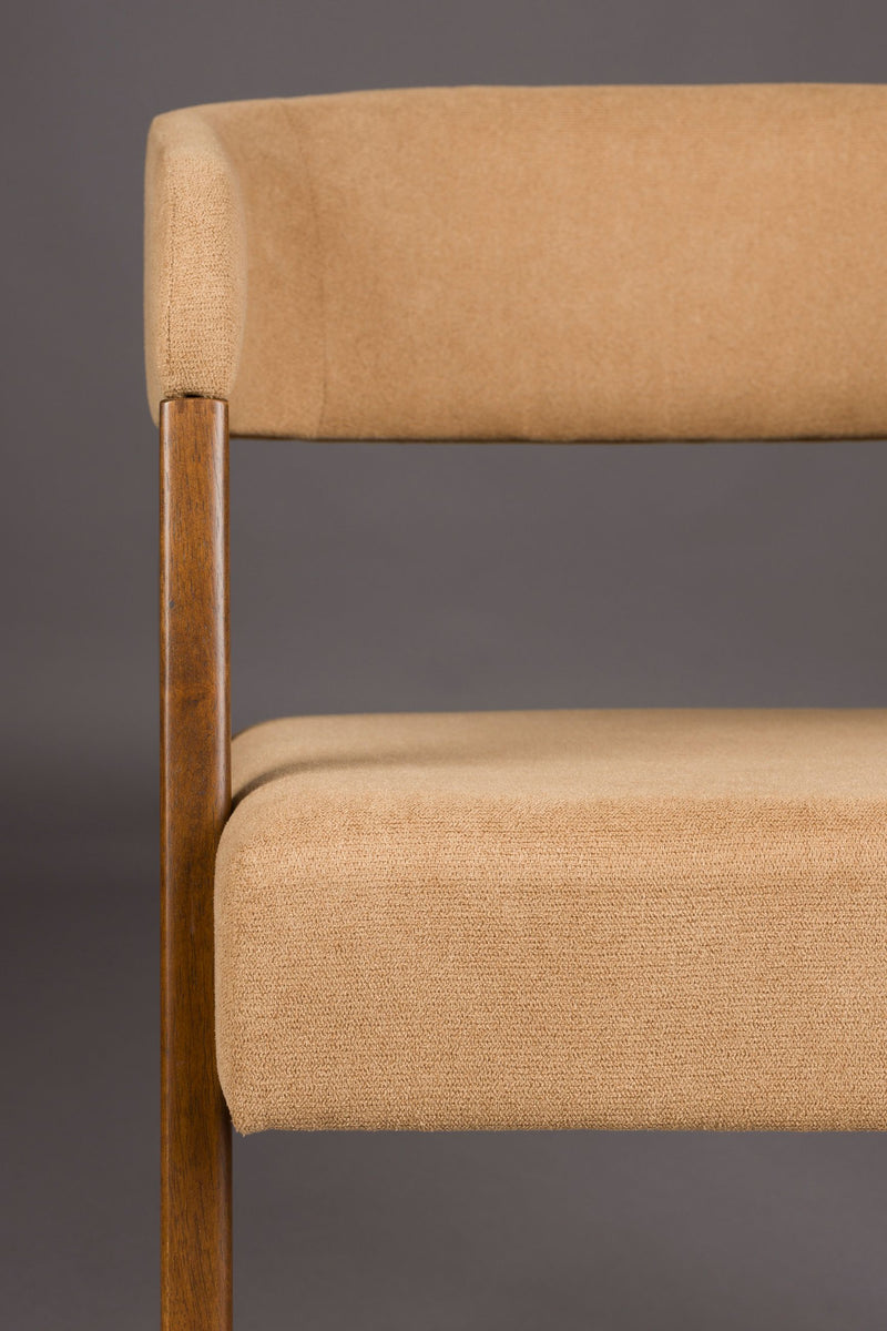 Sessel Adamello 2er-Set, Beige mit Gummibaumholz-Gestell von Dutchbone
