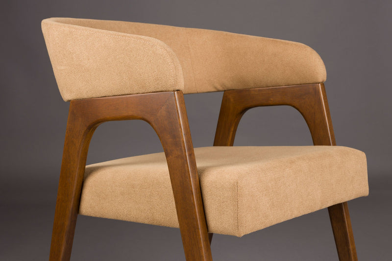 Sessel Adamello 2er-Set, Beige mit Gummibaumholz-Gestell von Dutchbone