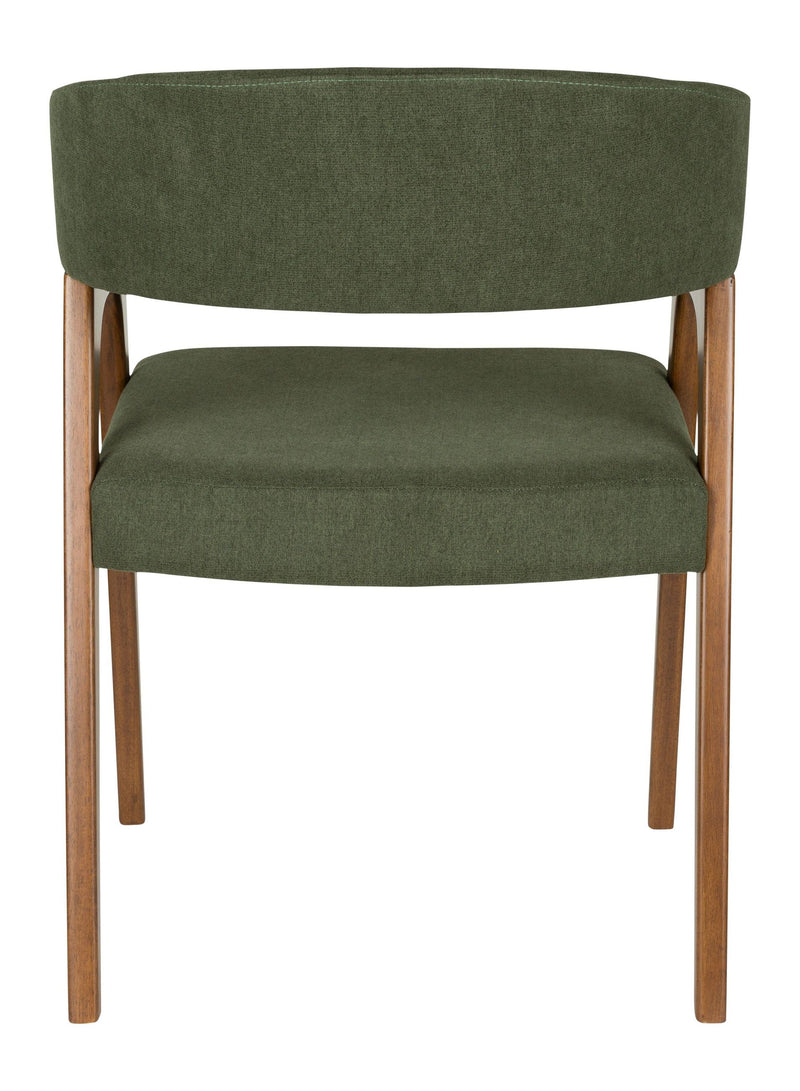 Sessel Adamello Green im 2er-Set, Stoffbezug mit Gummibaumholz