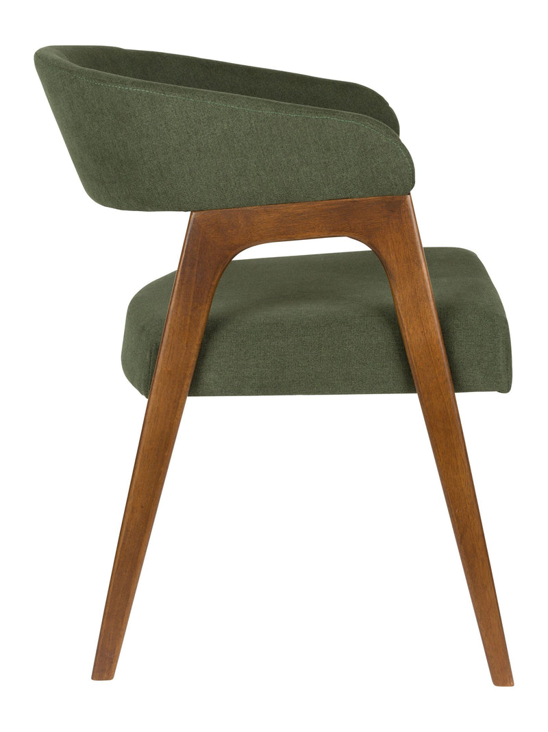 Sessel Adamello Green im 2er-Set, Stoffbezug mit Gummibaumholz
