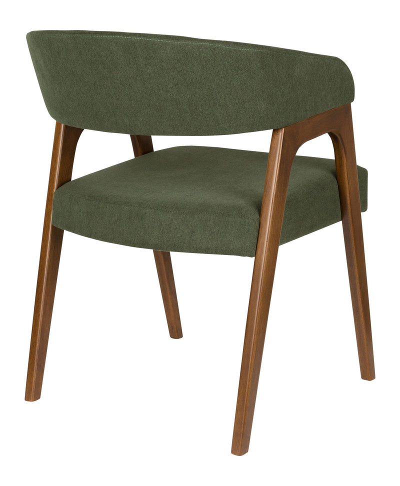Sessel Adamello Green im 2er-Set, Stoffbezug mit Gummibaumholz