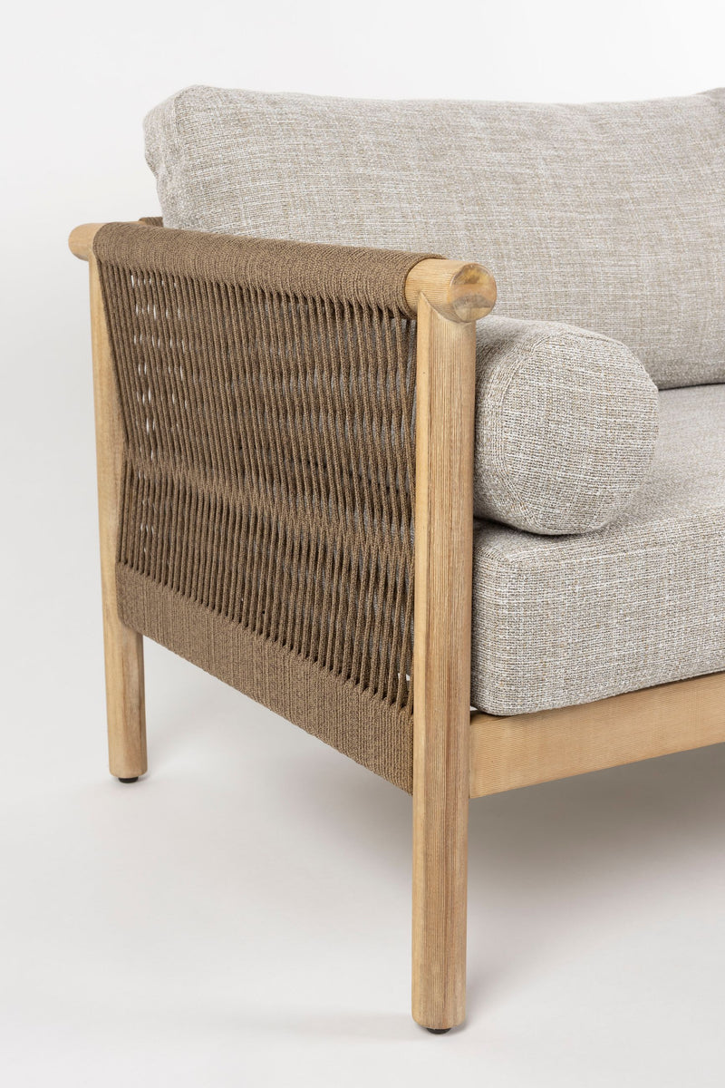 Loungesessel Oasis im 2er-Set, Beige aus Akazienholz – Dutchbone