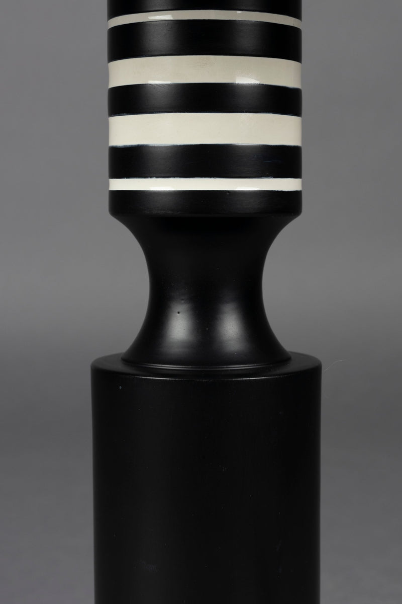 Tischlampe Virgil Dutchbone im Vintage-Look, Schwarz mit Leinenschirm