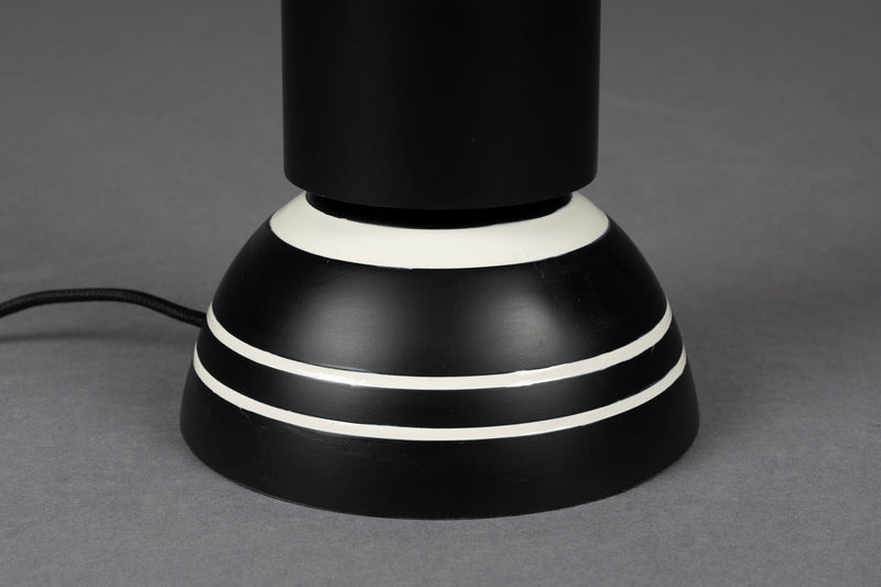 Tischlampe Virgil Dutchbone im Vintage-Look, Schwarz mit Leinenschirm