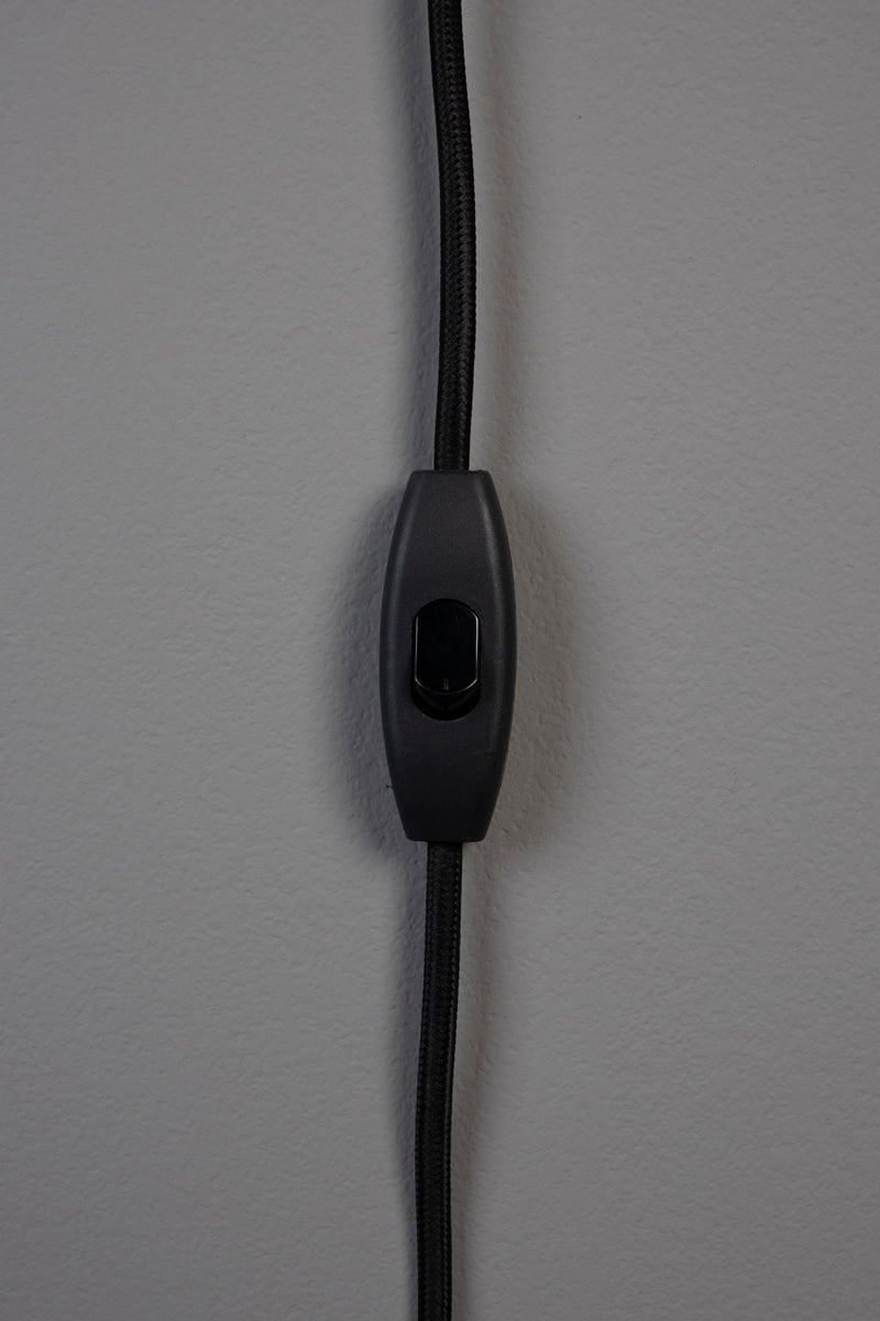 Tischlampe Virgil Dutchbone im Vintage-Look, Schwarz mit Leinenschirm