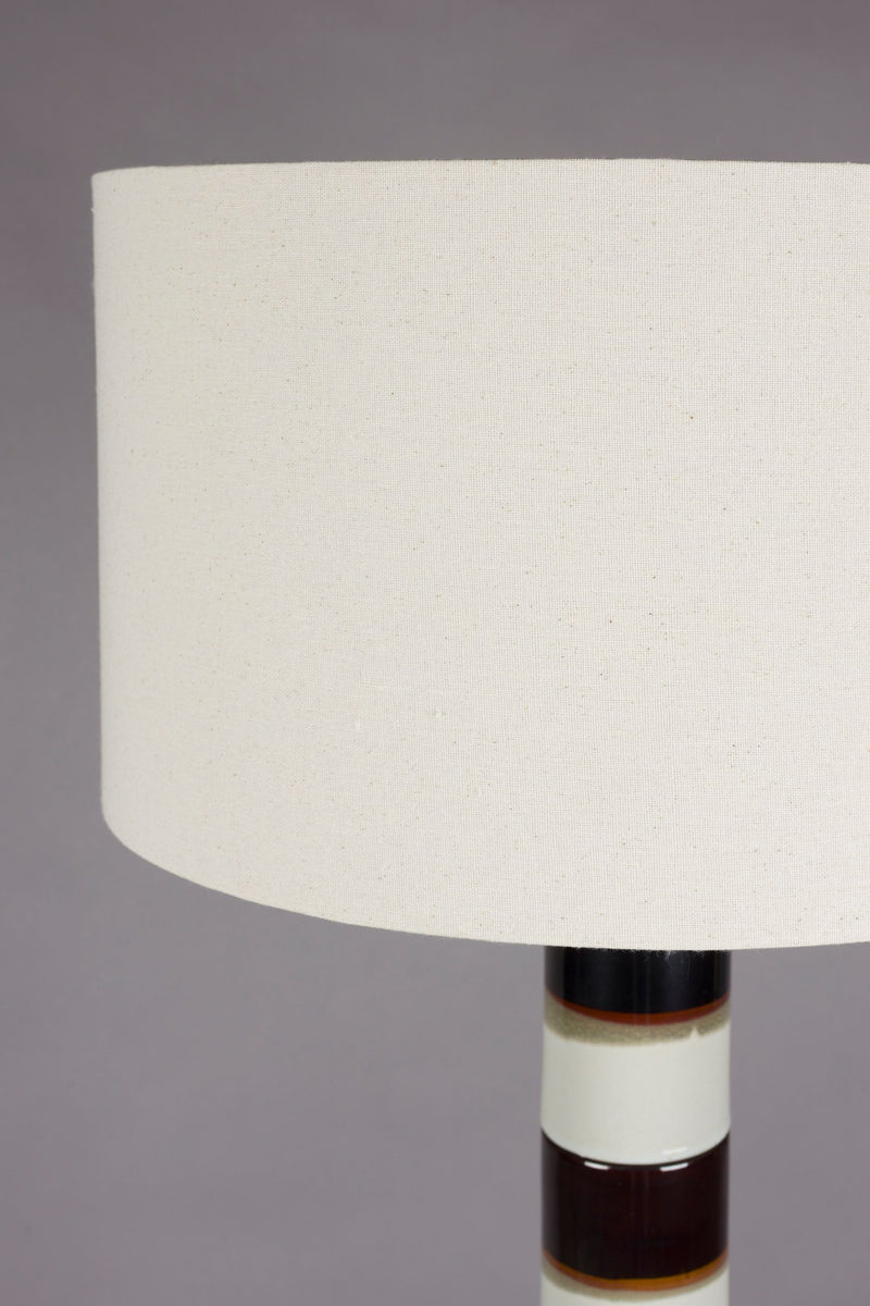 Stehlampe Vertigo Dutchbone, Nussbaumholz-Fuß mit Leinenschirm