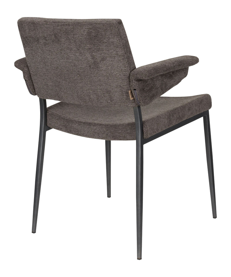 Esszimmersessel Portland im 2er-Set, Grau mit schwarzem Metallgestell