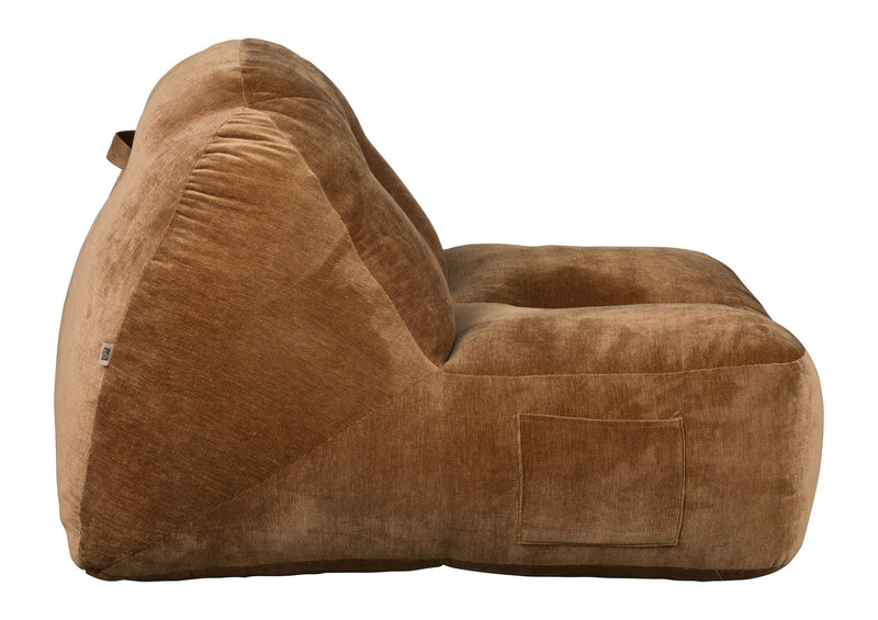 Loungesessel Tombag von Dutchbone, Sitzsack in Braun mit Samt-Bezug