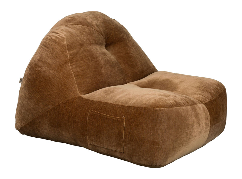 Loungesessel Tombag von Dutchbone, Sitzsack in Braun mit Samt-Bezug