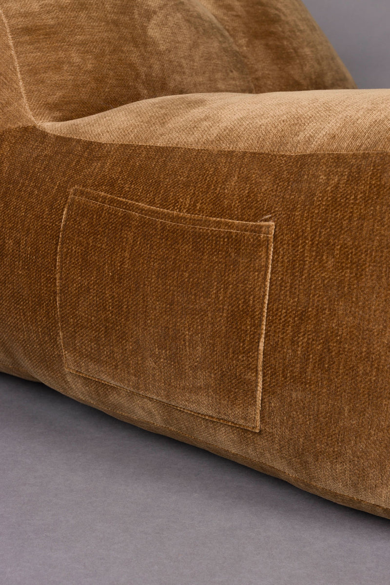 Loungesessel Tombag von Dutchbone, Sitzsack in Braun mit Samt-Bezug
