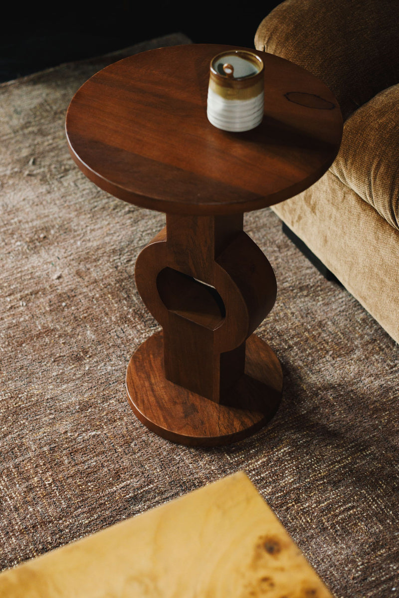 Beistelltisch Tondo aus Mangoholz im Vintage-Boho-Stil von Dutchbone
