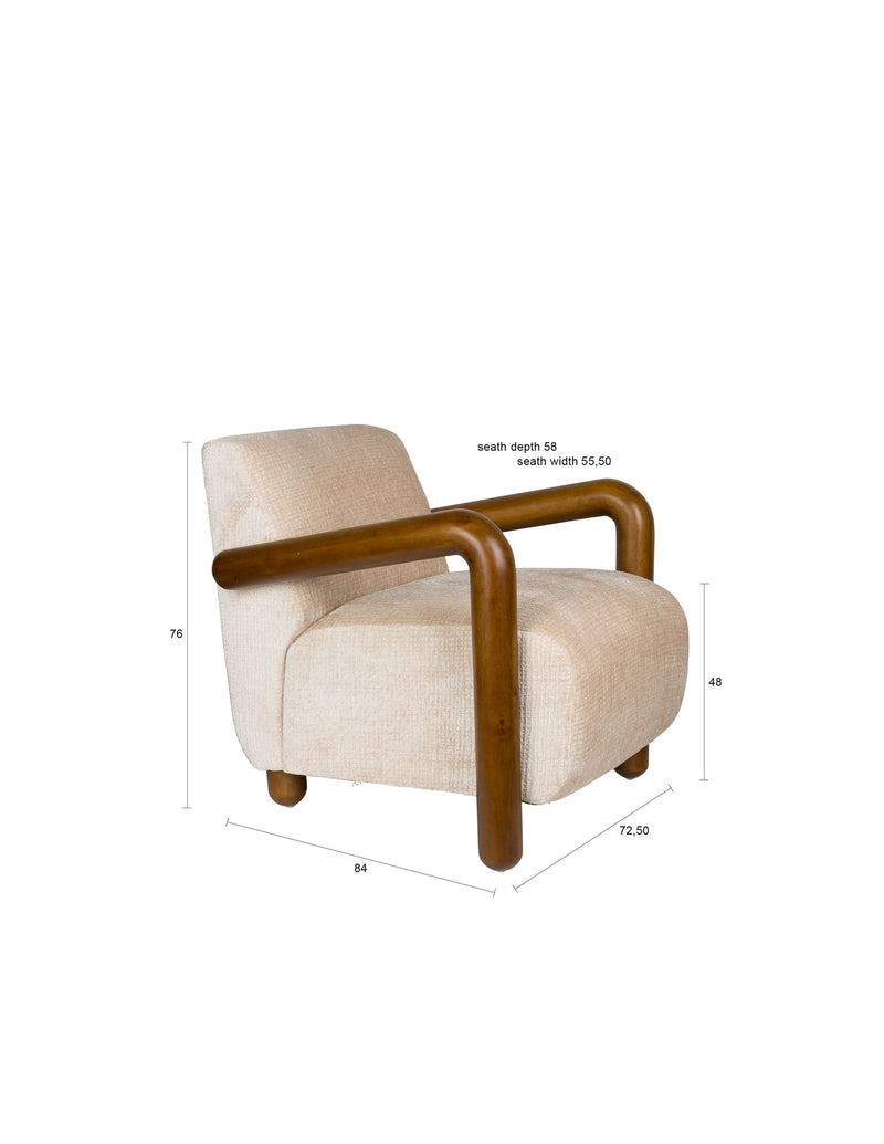 Loungesessel Robinson mit Mangoholz-Armlehnen von Dutchbone