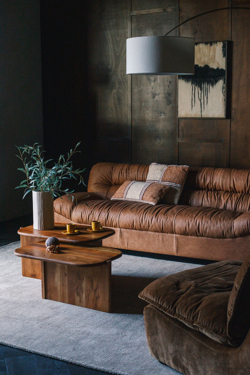 3-Sitzer Sofa Douglas aus Leder in Cognac von Dutchbone